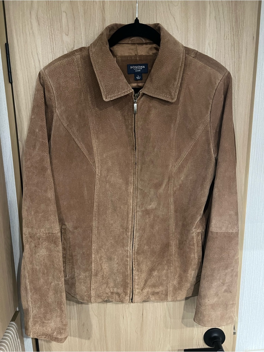 SONOMA Women’s Brown Suede Zip-Front Jackett